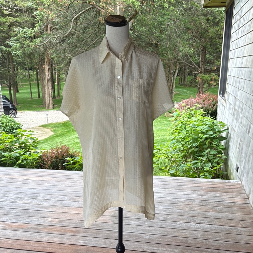 WORTH 100% Silk Short Sleeve Blouse/Tunic